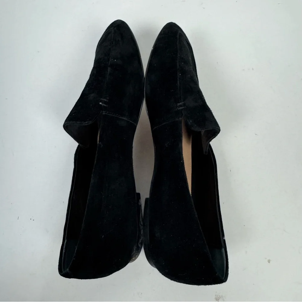 Banana Republic Black Leather Suede Slip On Flats Loafers - Picture 4 of 8